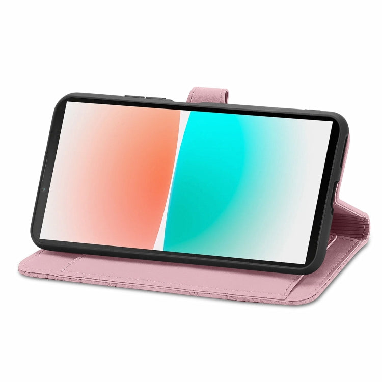 For Sony Xperia 10 IV Embossed Flower Zipper Leather Phone Case