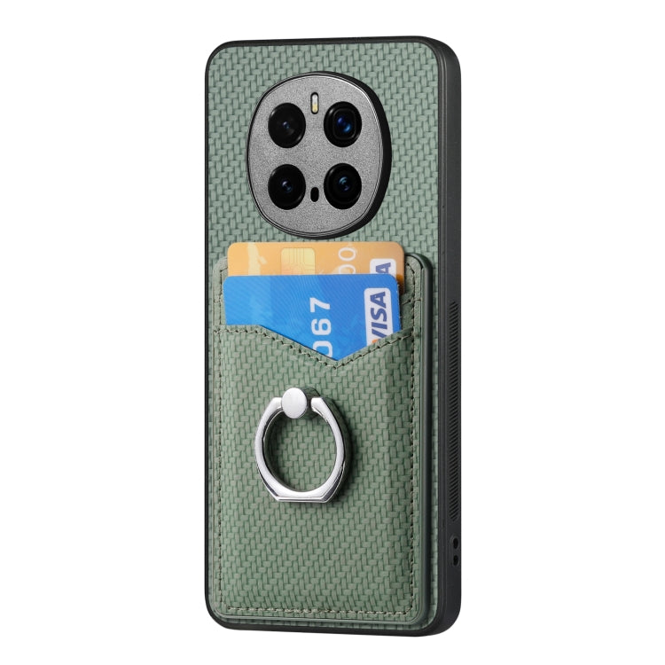 For Honor Magic7 Pro Carbon Fiber Card Wallet Ring Phone Case