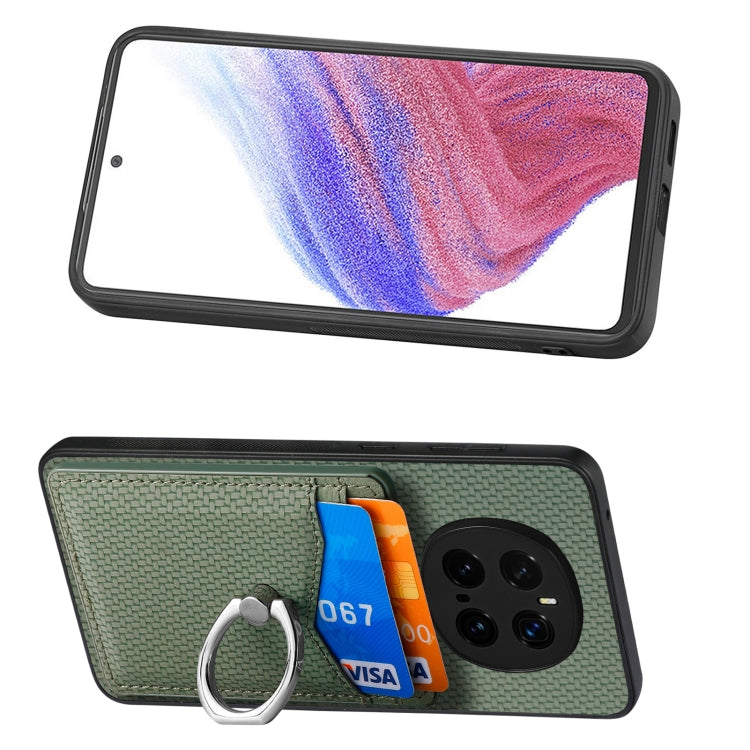 For Honor Magic7 Pro Carbon Fiber Card Wallet Ring Phone Case