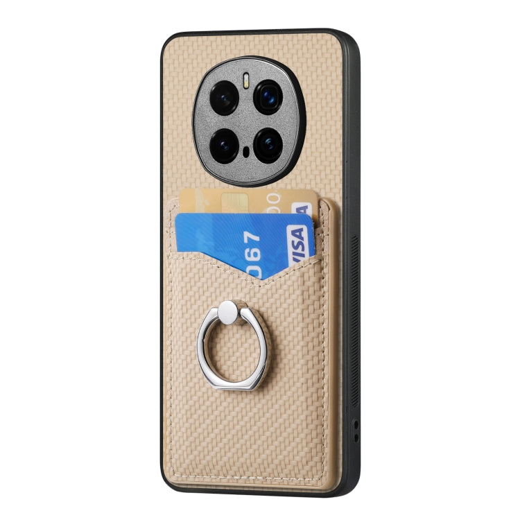 For Honor Magic7 Pro Carbon Fiber Card Wallet Ring Phone Case