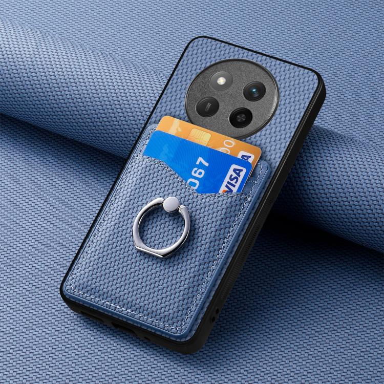 For Honor X60 Pro Carbon Fiber Card Wallet Ring Phone Case