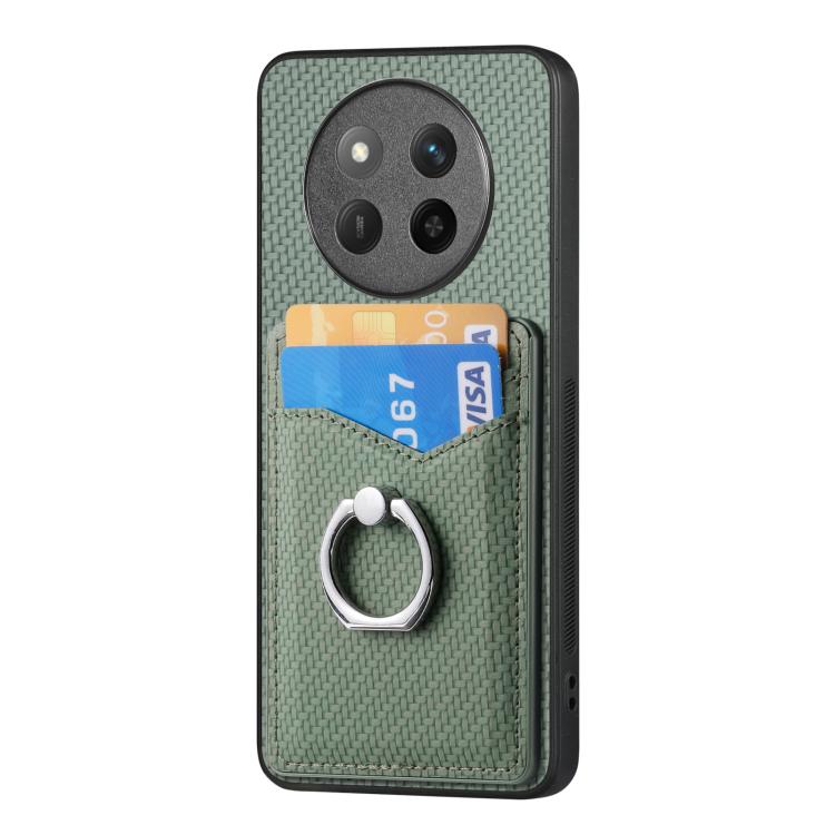 For Honor X60 Pro Carbon Fiber Card Wallet Ring Phone Case