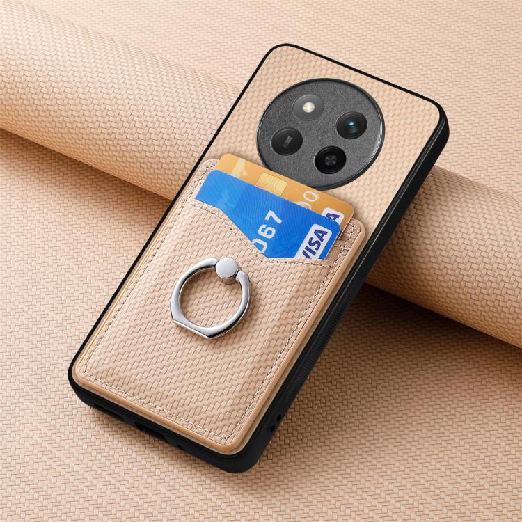 For Honor X60 Pro Carbon Fiber Card Wallet Ring Phone Case