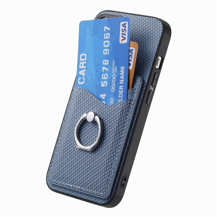 For Realme 12 Pro+ Carbon fiber Card Wallet Ring Phone Case