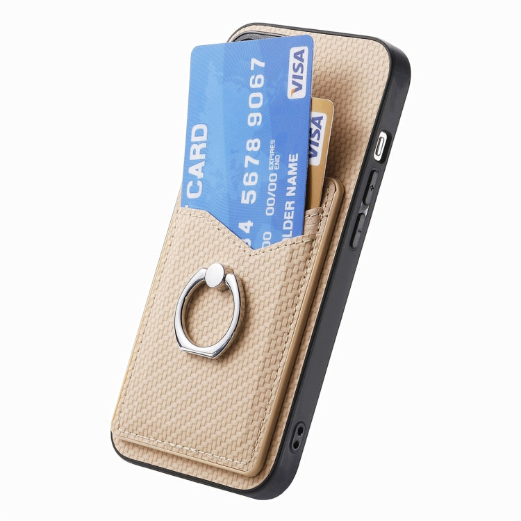 For Realme 12 Pro+ Carbon fiber Card Wallet Ring Phone Case