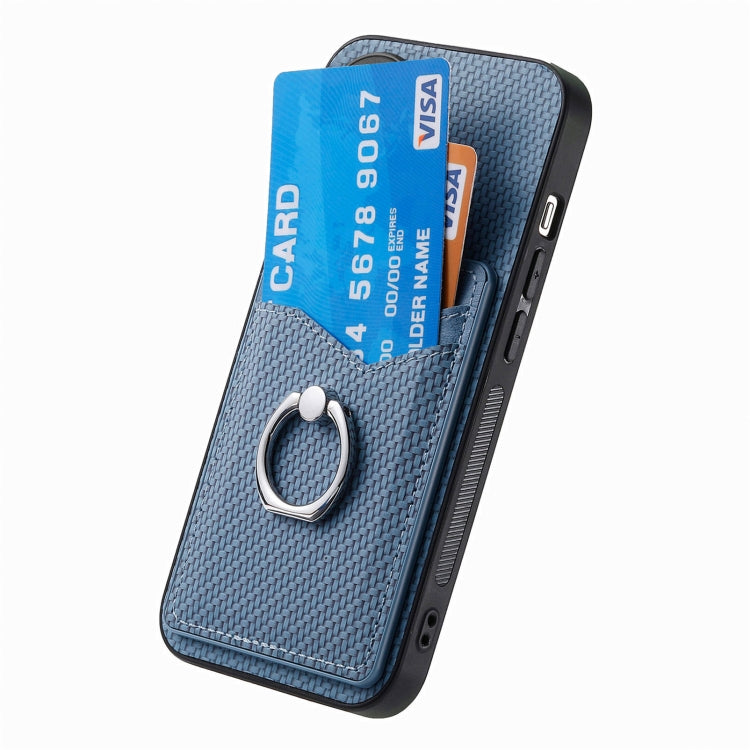 For Huawei nova 11 Carbon Fiber Card Wallet Ring Phone Case