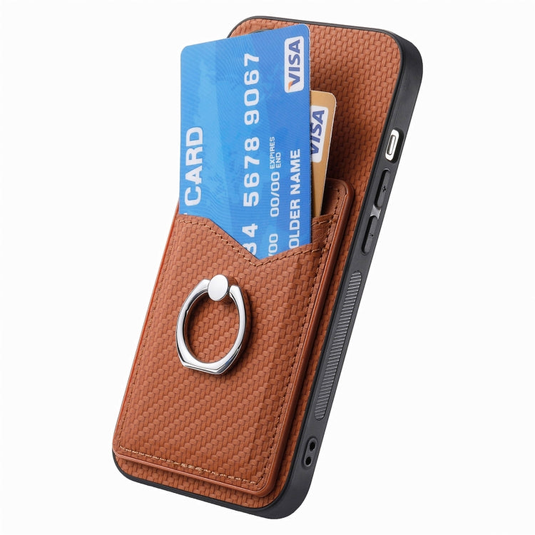 For Huawei nova 11 Carbon Fiber Card Wallet Ring Phone Case