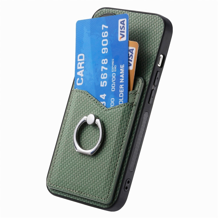For Huawei nova 11 Carbon Fiber Card Wallet Ring Phone Case