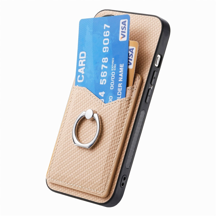 For Huawei nova 11 Carbon Fiber Card Wallet Ring Phone Case