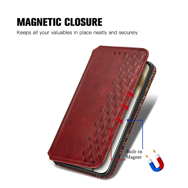 For Honor 200 Cubic Grid Pressed Magnetic Leather Phone Case
