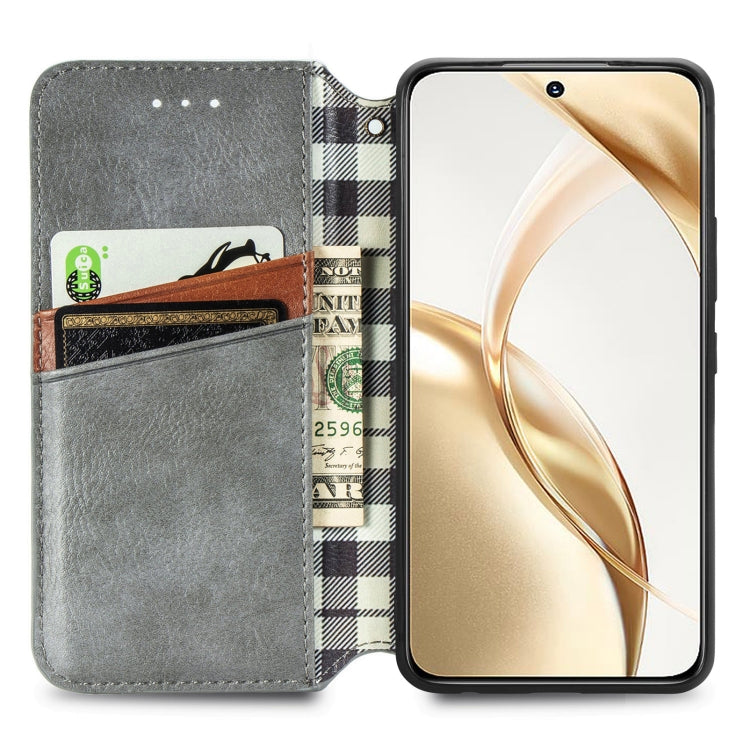 For Honor 200 Cubic Grid Pressed Magnetic Leather Phone Case