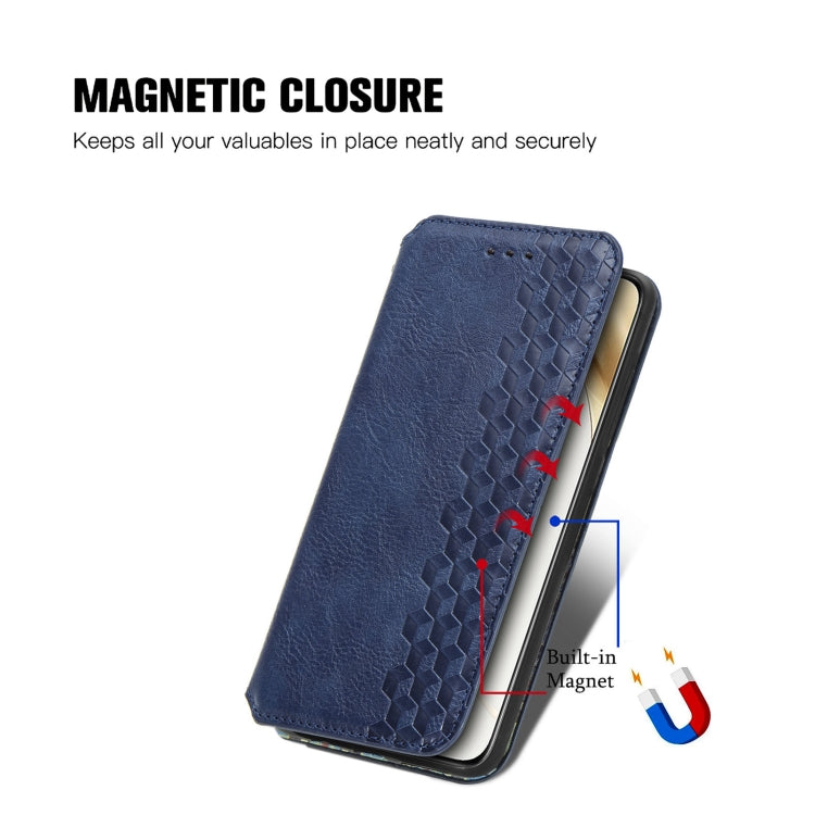 For Honor 200 Cubic Grid Pressed Magnetic Leather Phone Case