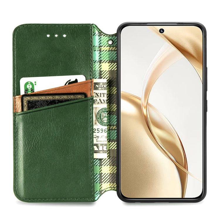 For Honor 200 Cubic Grid Pressed Magnetic Leather Phone Case