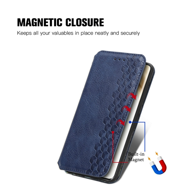 For Honor 200 Pro Cubic Grid Pressed Magnetic Leather Phone Case