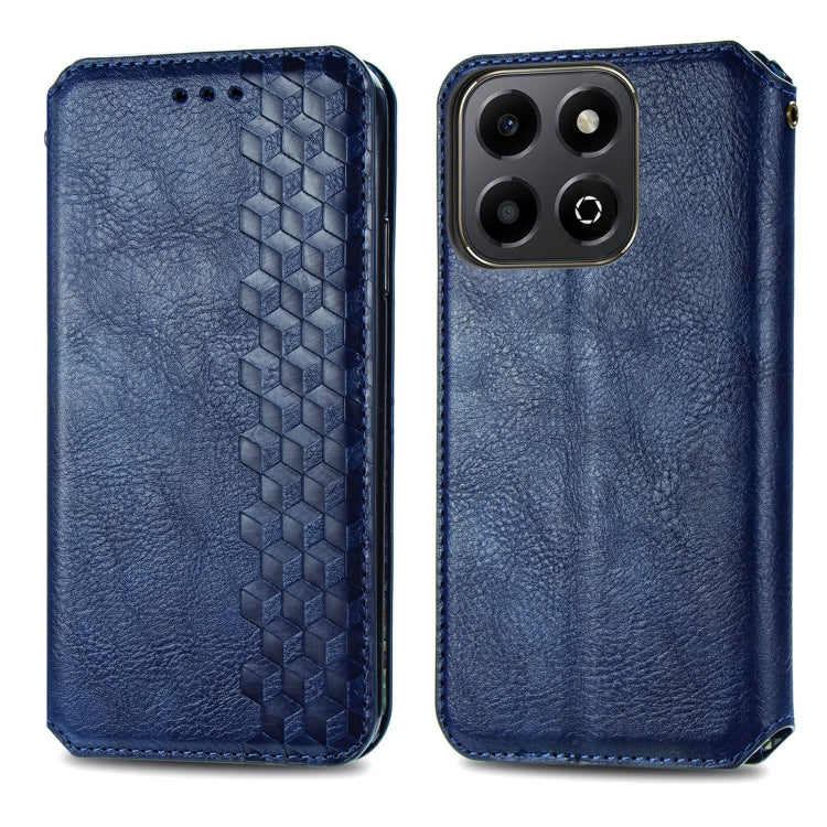 For Honor 200 Smart Cubic Grid Pressed Magnetic Leather Phone Case