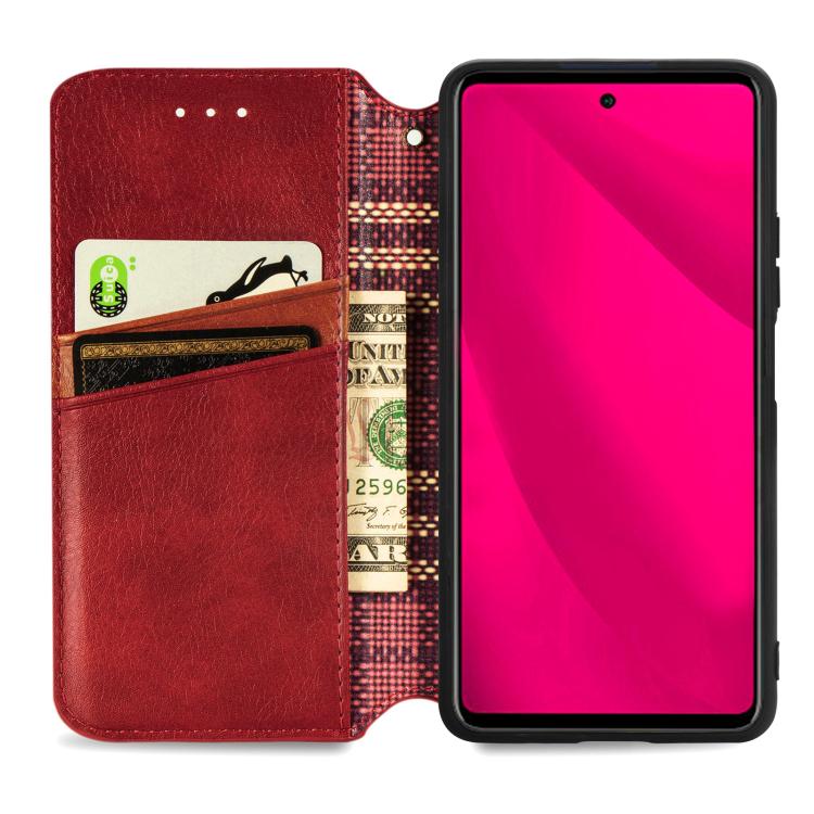 For Honor 400 Lite Global Cubic Grid Pressed Magnetic Leather Phone Case