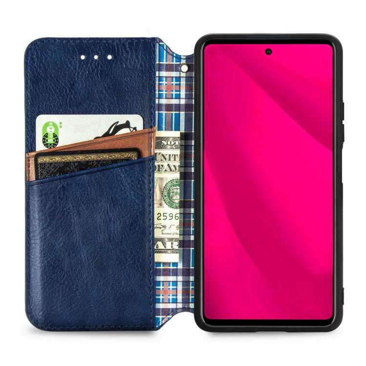 For Honor 400 Lite Global Cubic Grid Pressed Magnetic Leather Phone Case