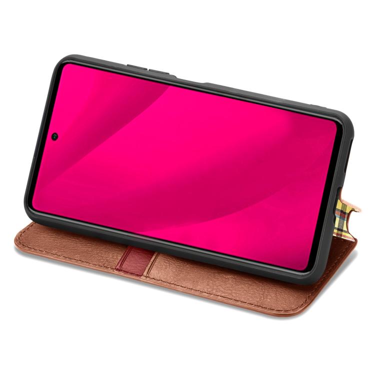 For Honor 400 Lite Global Cubic Grid Pressed Magnetic Leather Phone Case