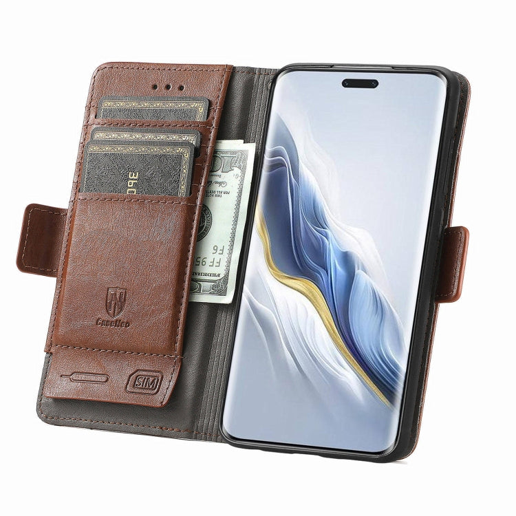 For Honor Magic6 Pro CaseNeo Splicing Dual Magnetic Buckle Leather Phone Case