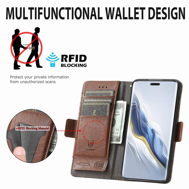For Honor Magic6 Pro CaseNeo Splicing Dual Magnetic Buckle Leather Phone Case