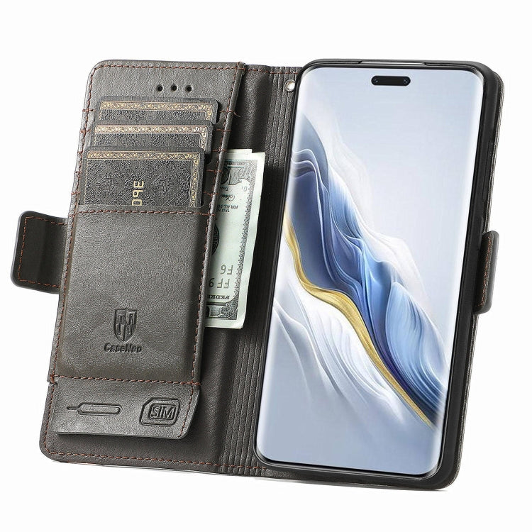 For Honor Magic6 Pro CaseNeo Splicing Dual Magnetic Buckle Leather Phone Case