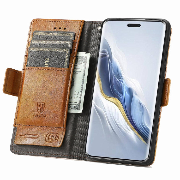 For Honor Magic6 Pro CaseNeo Splicing Dual Magnetic Buckle Leather Phone Case