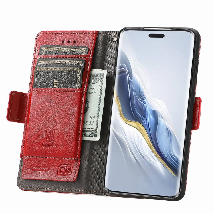 For Honor Magic6 Pro CaseNeo Splicing Dual Magnetic Buckle Leather Phone Case