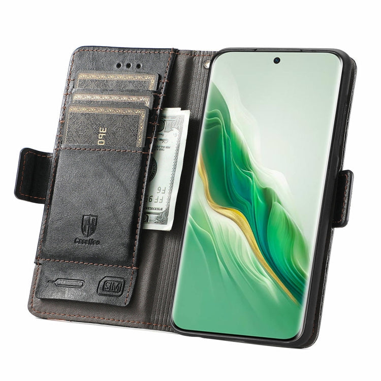 FOr Honor Magic6 CaseNeo Splicing Dual Magnetic Buckle Leather Phone Case