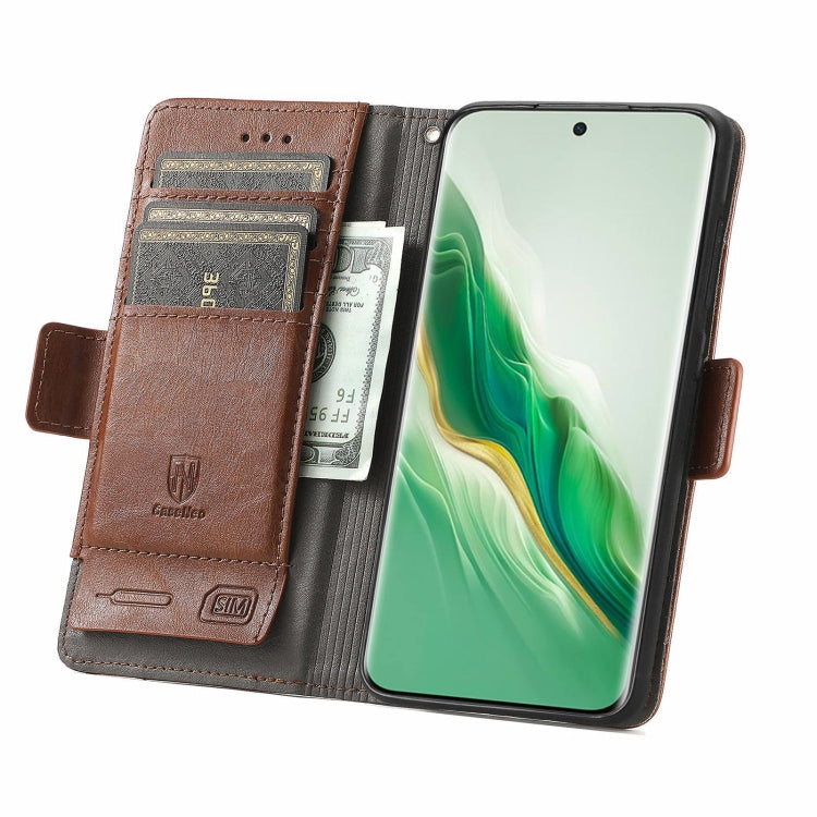 FOr Honor Magic6 CaseNeo Splicing Dual Magnetic Buckle Leather Phone Case