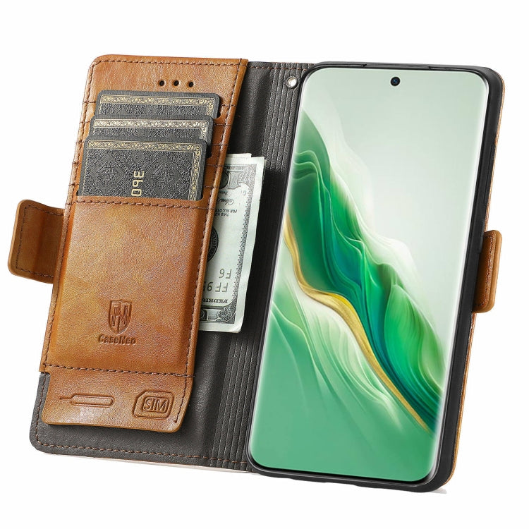 FOr Honor Magic6 CaseNeo Splicing Dual Magnetic Buckle Leather Phone Case