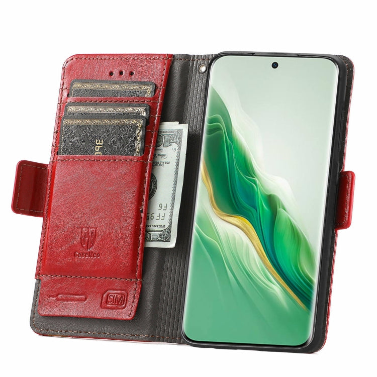 FOr Honor Magic6 CaseNeo Splicing Dual Magnetic Buckle Leather Phone Case