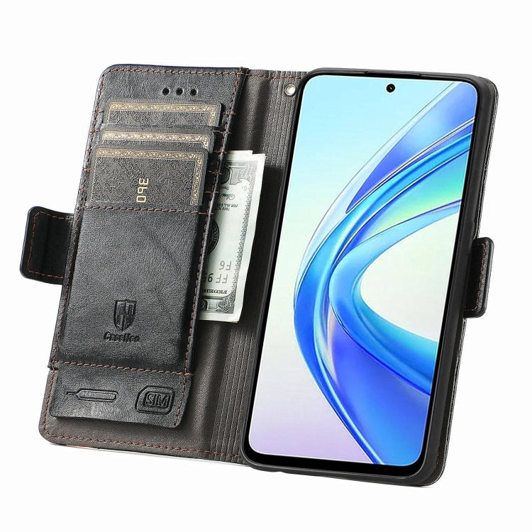For Honor X7b CaseNeo Splicing Dual Magnetic Buckle Leather Phone Case