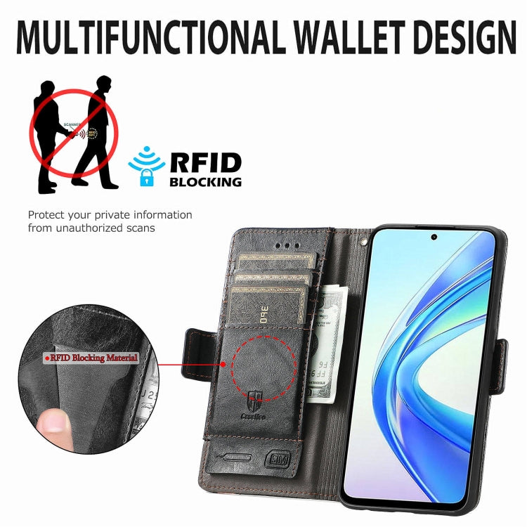 For Honor X7b CaseNeo Splicing Dual Magnetic Buckle Leather Phone Case