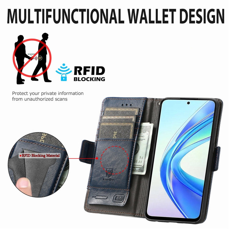 For Honor X7b CaseNeo Splicing Dual Magnetic Buckle Leather Phone Case