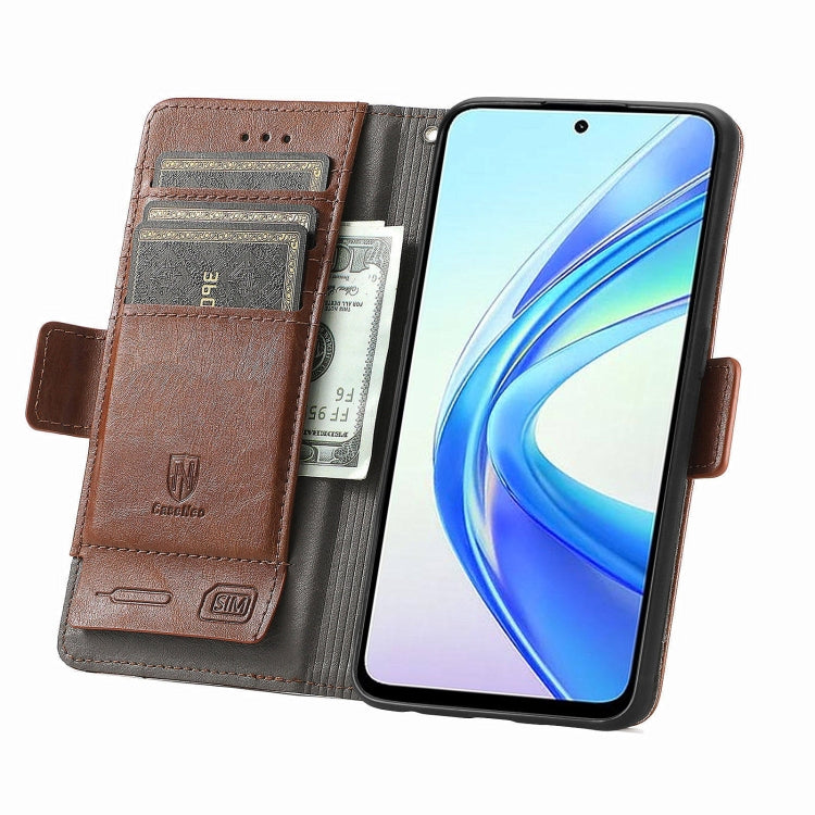 For Honor X7b CaseNeo Splicing Dual Magnetic Buckle Leather Phone Case
