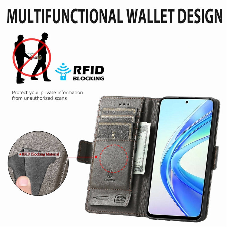 For Honor X7b CaseNeo Splicing Dual Magnetic Buckle Leather Phone Case
