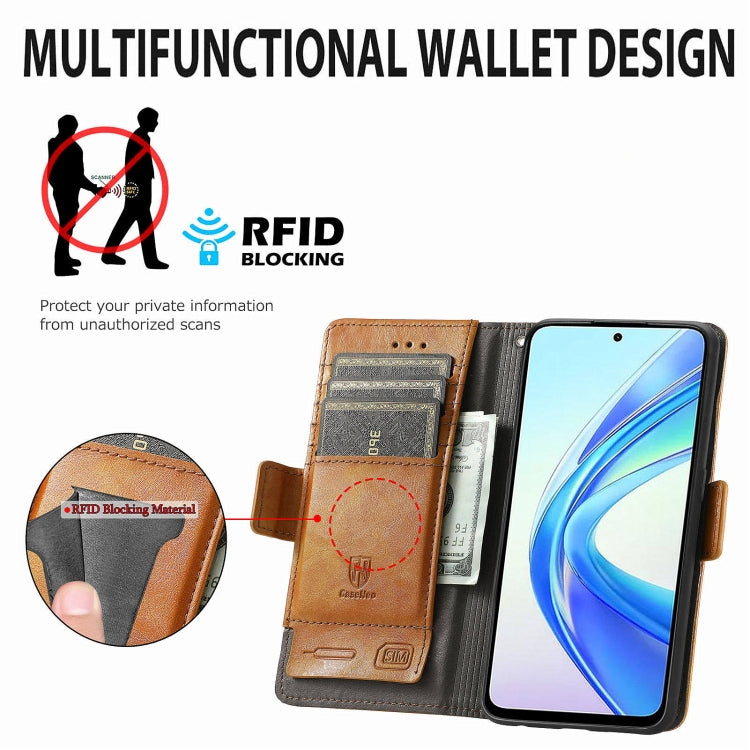 For Honor X7b CaseNeo Splicing Dual Magnetic Buckle Leather Phone Case