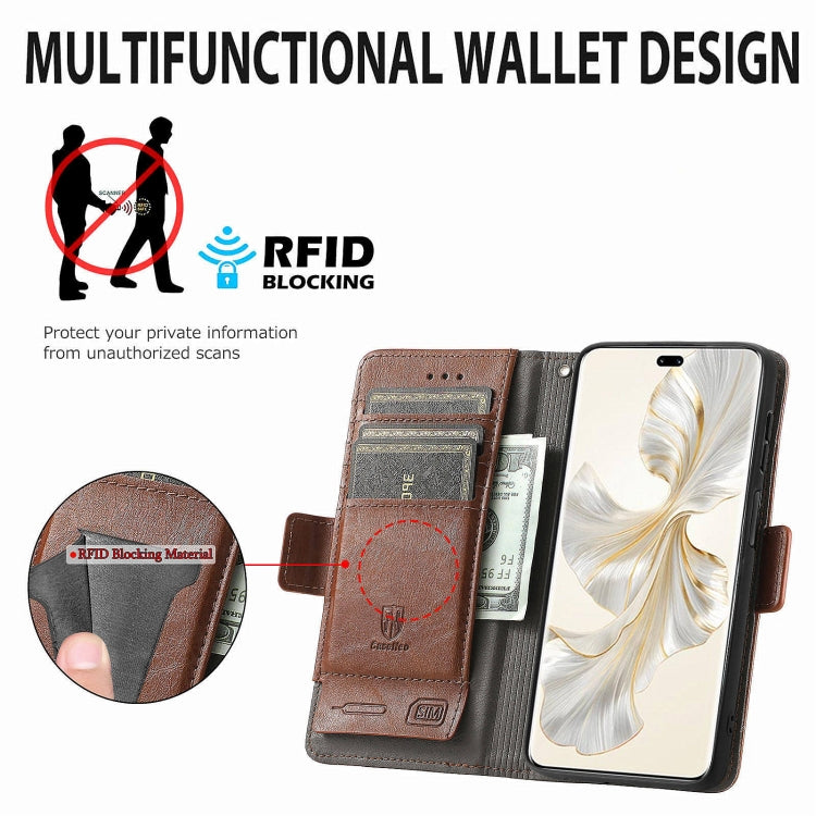 For Honor 100 Pro 5G CaseNeo Splicing Dual Magnetic Buckle Leather Phone Case