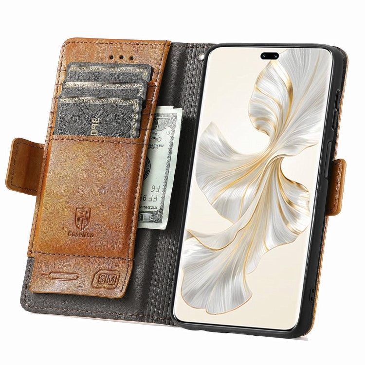 For Honor 100 Pro 5G CaseNeo Splicing Dual Magnetic Buckle Leather Phone Case