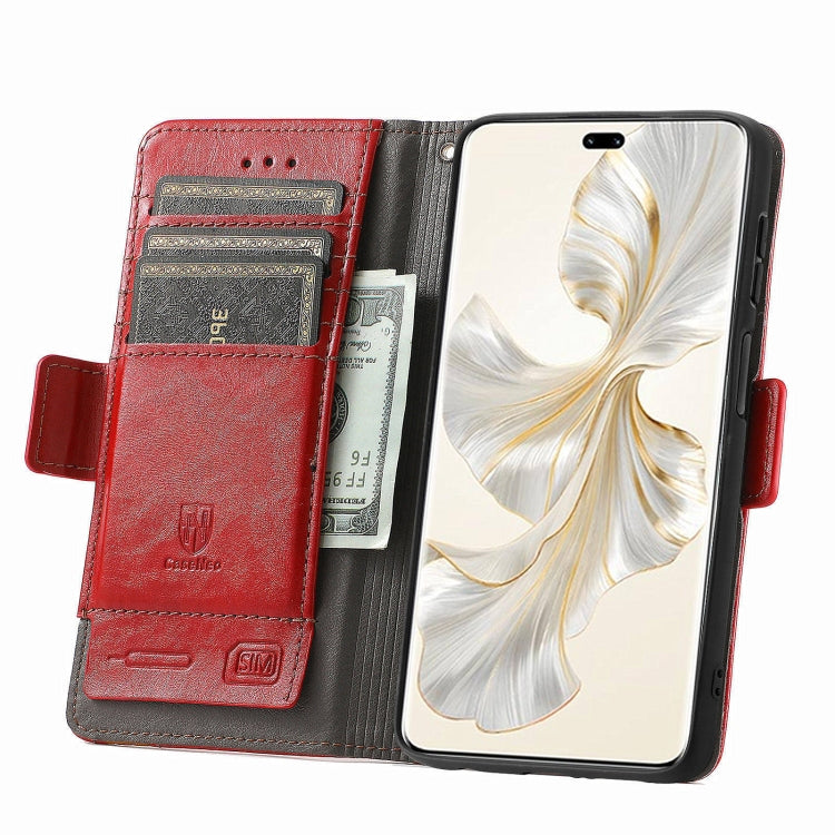 For Honor 100 Pro 5G CaseNeo Splicing Dual Magnetic Buckle Leather Phone Case
