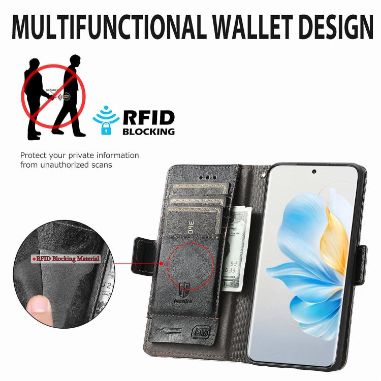 For Honor 100 5G CaseNeo Splicing Dual Magnetic Buckle Leather Phone Case