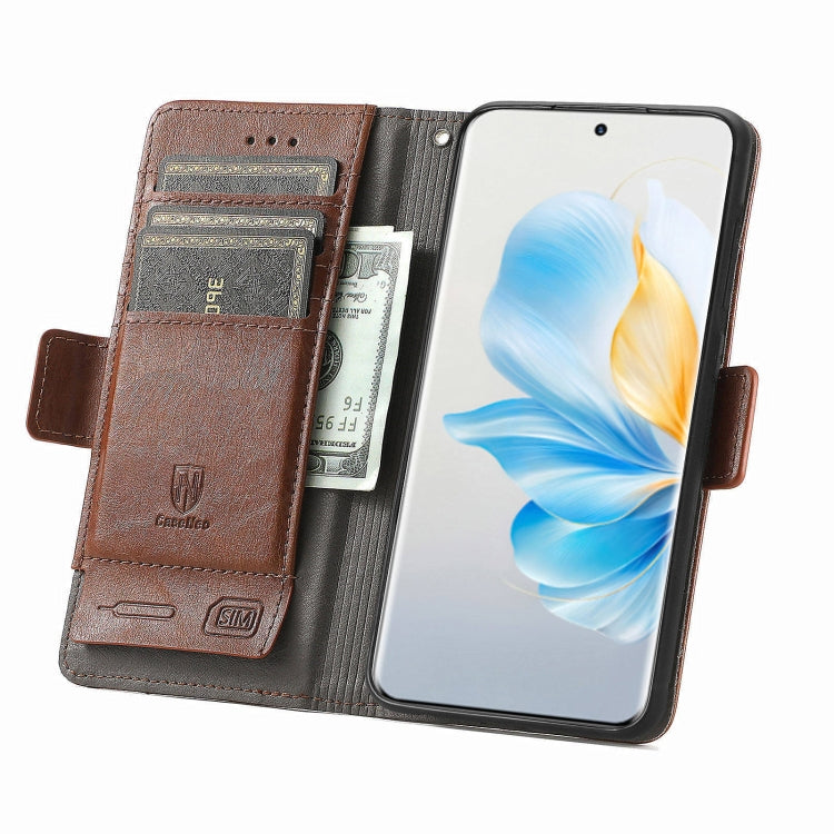 For Honor 100 5G CaseNeo Splicing Dual Magnetic Buckle Leather Phone Case