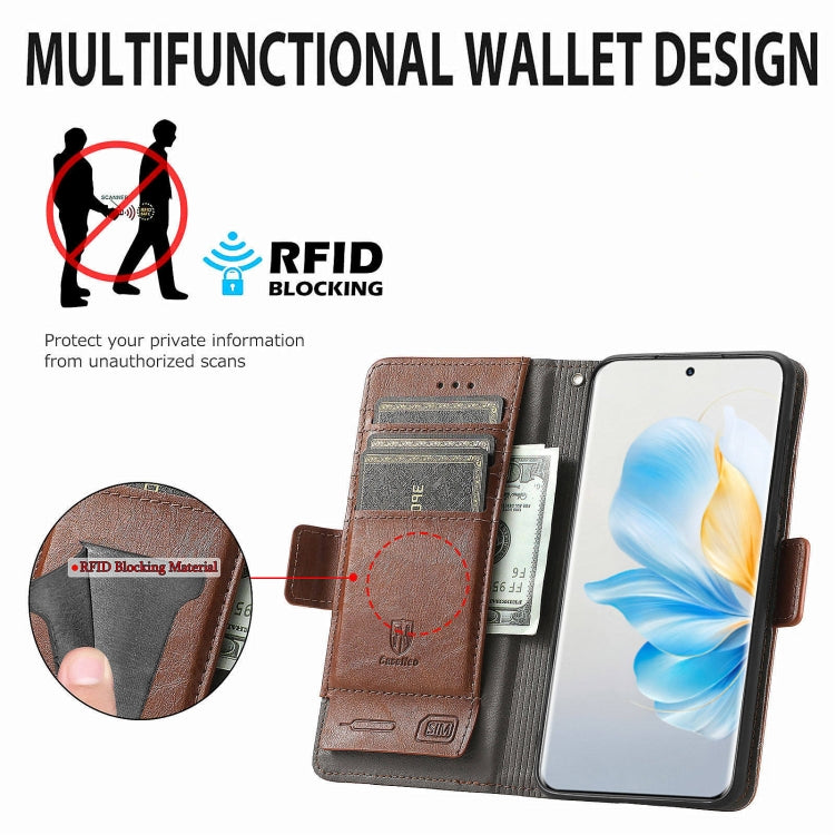 For Honor 100 5G CaseNeo Splicing Dual Magnetic Buckle Leather Phone Case