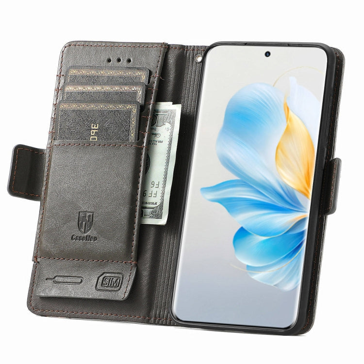 For Honor 100 5G CaseNeo Splicing Dual Magnetic Buckle Leather Phone Case
