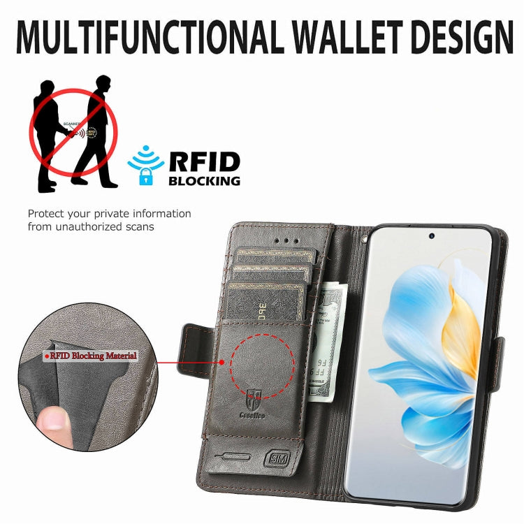 For Honor 100 5G CaseNeo Splicing Dual Magnetic Buckle Leather Phone Case