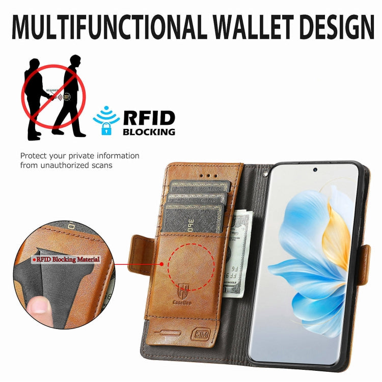 For Honor 100 5G CaseNeo Splicing Dual Magnetic Buckle Leather Phone Case