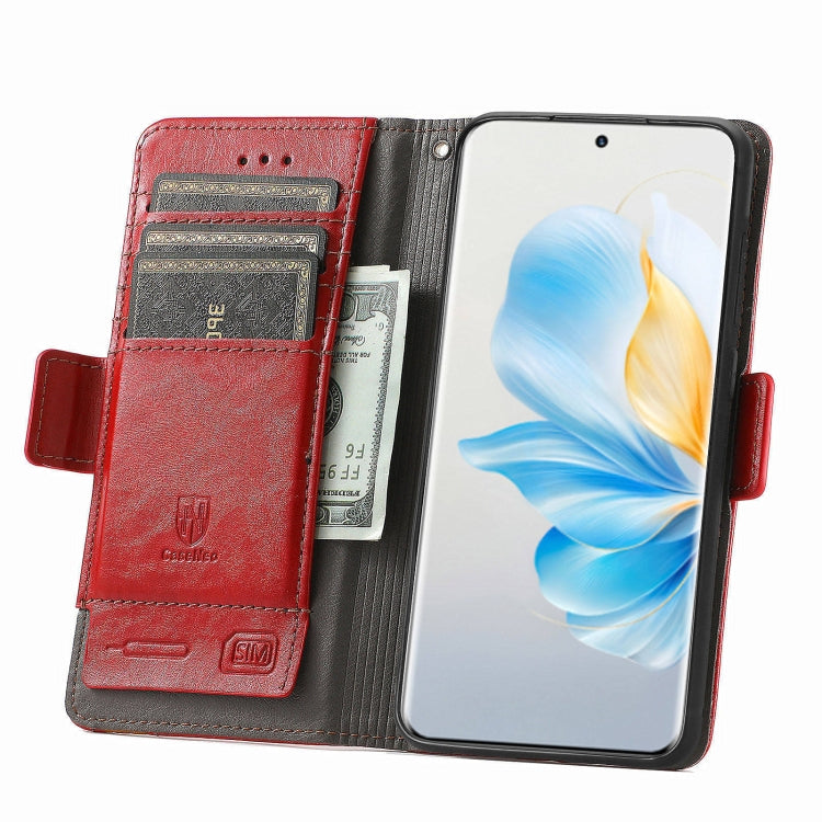 For Honor 100 5G CaseNeo Splicing Dual Magnetic Buckle Leather Phone Case