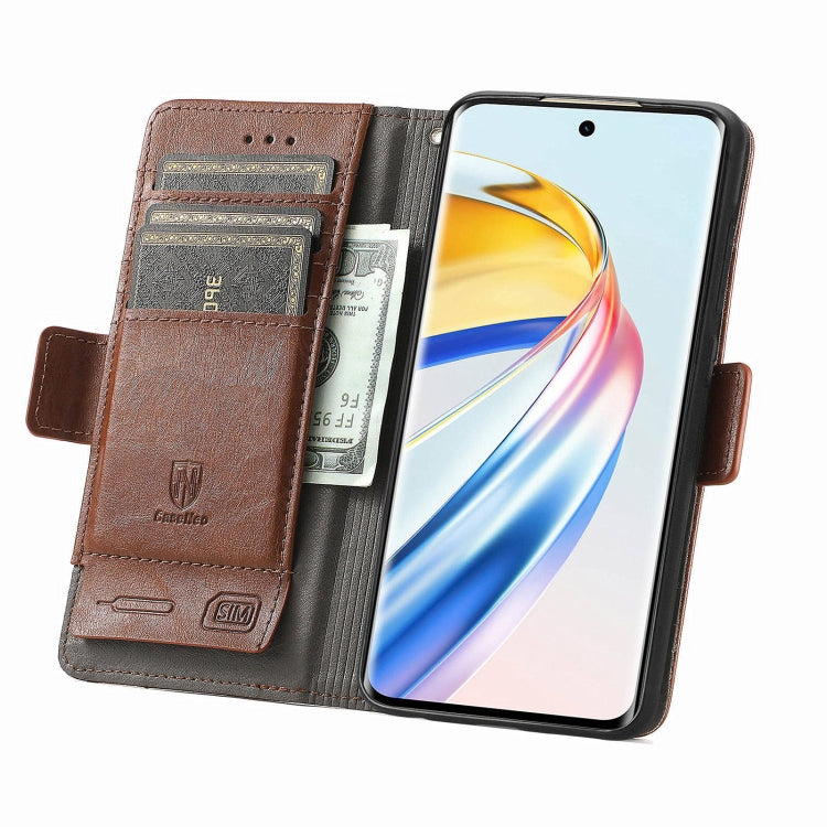 For Honor X9b CaseNeo Splicing Dual Magnetic Buckle Leather Phone Case