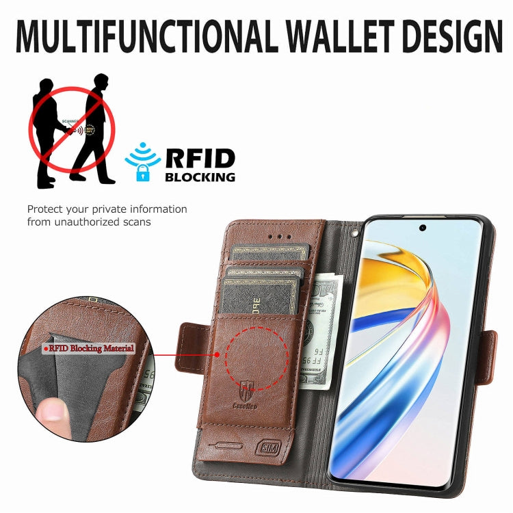 For Honor X9b CaseNeo Splicing Dual Magnetic Buckle Leather Phone Case