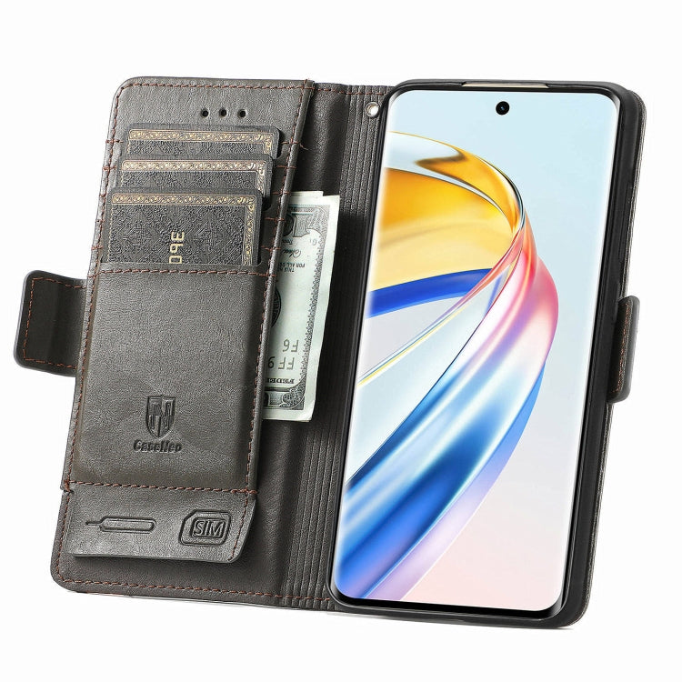 For Honor X9b CaseNeo Splicing Dual Magnetic Buckle Leather Phone Case